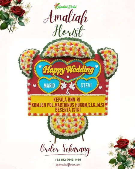 Papan Bunga Pernikahan Mandi Angin